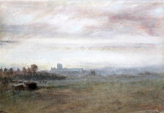 Albert Goodwin (1845-1932) St Albans 10 x 14.5in.